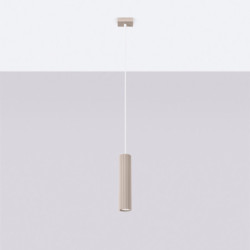 Lampe suspendue KARBON 1 Taupe Sollux | Suspension Design GU10