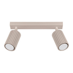 Plafonnier KARBON 2 Taupe Sollux | Plafonnier Design 2 Spots GU10