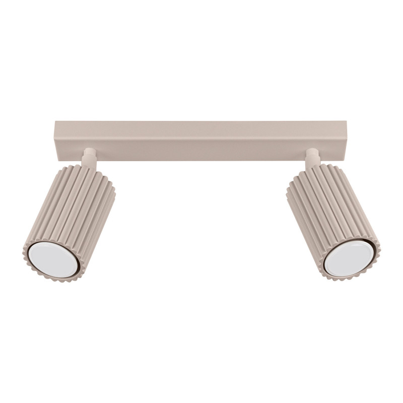 Plafonnier KARBON 2 Taupe Sollux | Plafonnier Design 2 Spots GU10