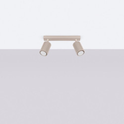 Plafonnier KARBON 2 Taupe Sollux | Plafonnier Design 2 Spots GU10