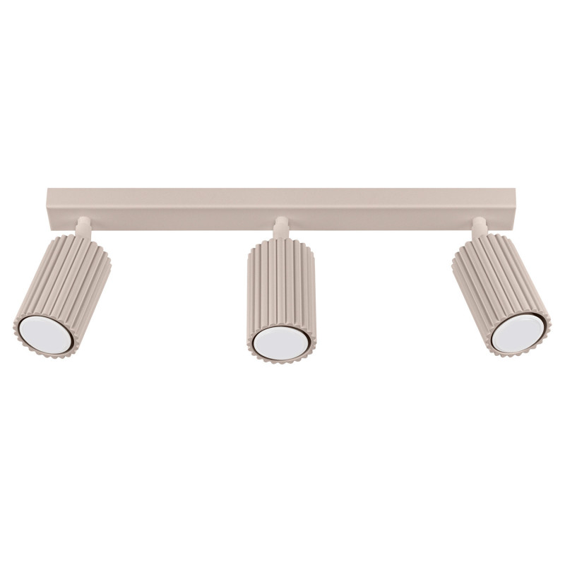 Plafonnier KARBON 3L Taupe Sollux | Plafonnier Design 3 Spots GU10