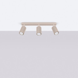 Plafonnier KARBON 3L Taupe Sollux | Plafonnier Design 3 Spots GU10