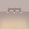 Plafonnier KARBON 3L Taupe Sollux | Plafonnier Design 3 Spots GU10