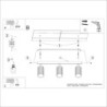 Plafonnier KARBON 3L Taupe Sollux | Plafonnier Design 3 Spots GU10