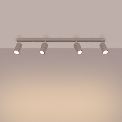 Plafonnier KARBON 4L Taupe Sollux | Plafonnier Design 4 Spots GU10