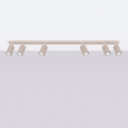 Plafonnier KARBON 6L Taupe Sollux | Plafonnier Design 6 Spots GU10