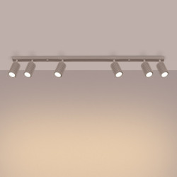 Plafonnier KARBON 6L Taupe Sollux | Plafonnier Design 6 Spots GU10