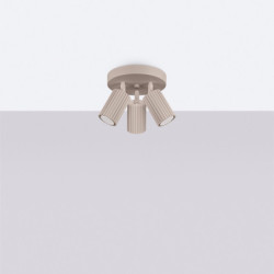 Plafonnier KARBON 3P Taupe Sollux | Plafonnier 3 Spots Orientables GU10