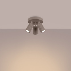 Plafonnier KARBON 3P Taupe Sollux | Plafonnier 3 Spots Orientables GU10
