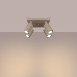 Plafonnier KARBON 4 Taupe Sollux | Plafonnier Design 4 Spots GU10