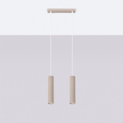 Lampe Suspendue KARBON 2 Taupe Sollux | Suspension Design GU10