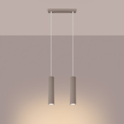 Lampe Suspendue KARBON 2 Taupe Sollux | Suspension Design GU10