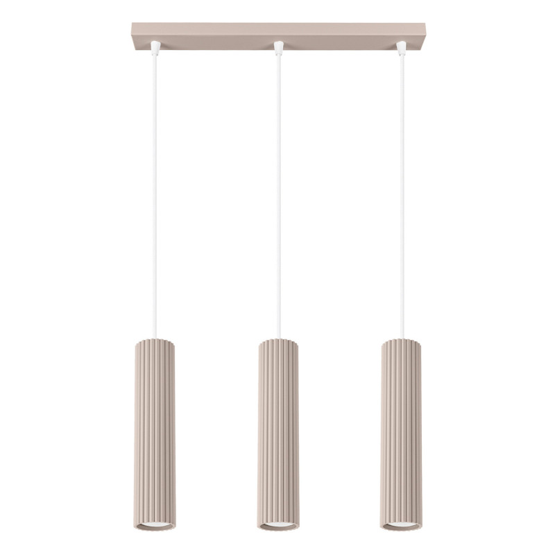 Lampe Suspendue KARBON 3L Taupe Sollux | Suspension Design GU10