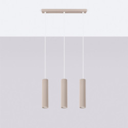 Lampe Suspendue KARBON 3L Taupe Sollux | Suspension Design GU10