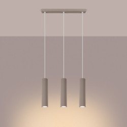 Lampe Suspendue KARBON 3L Taupe Sollux | Suspension Design GU10