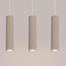 Lampe Suspendue KARBON 3L Taupe Sollux | Suspension Design GU10