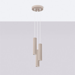 Lampe Suspendue KARBON 3P Taupe Sollux | Suspension Design GU10