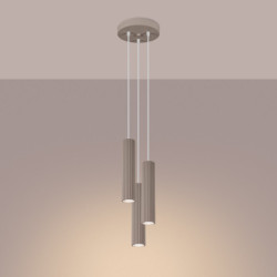 Lampe Suspendue KARBON 3P Taupe Sollux | Suspension Design GU10