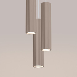 Lampe Suspendue KARBON 3P Taupe Sollux | Suspension Design GU10