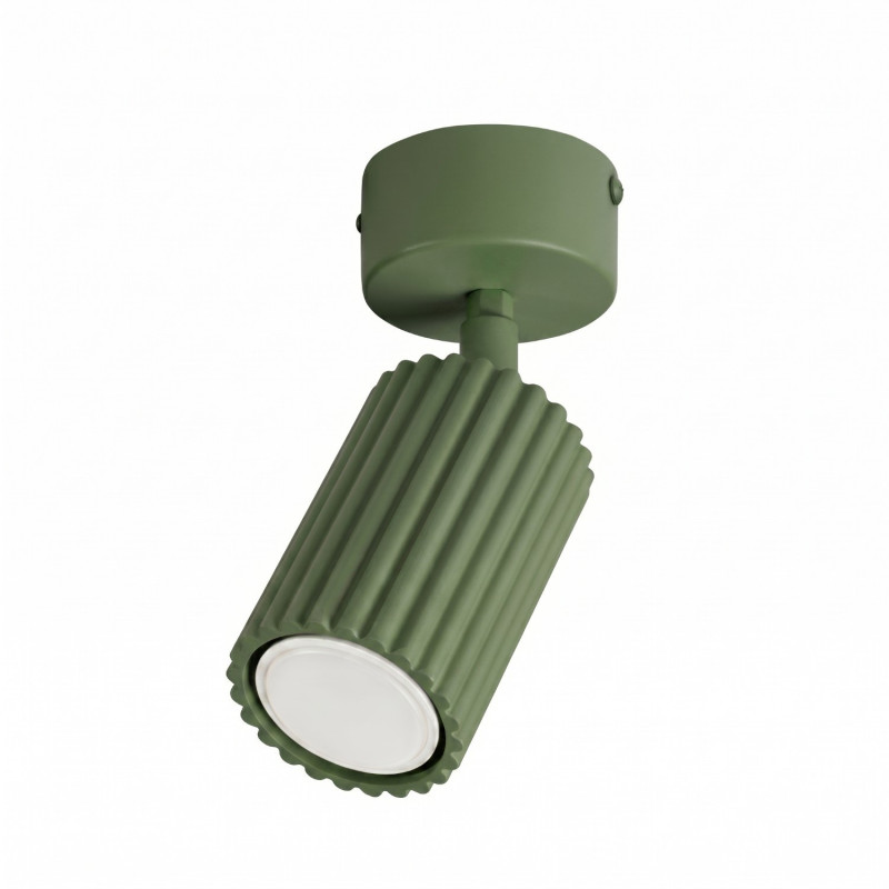 Plafonnier KARBON 1 Vert Olive Sollux | Spot Plafond Design GU10
