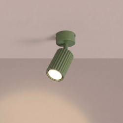 Plafonnier KARBON 1 Vert Olive Sollux | Spot Plafond Design GU10