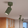 Plafonnier KARBON 1 Vert Olive Sollux | Spot Plafond Design GU10