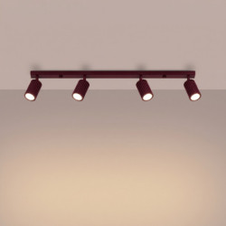 Plafonnier KARBON 4L Bordeaux Sollux | Luminaire Design GU10