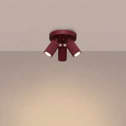 Plafonnier KARBON 3P Bordeaux Sollux | Luminaire Design GU10