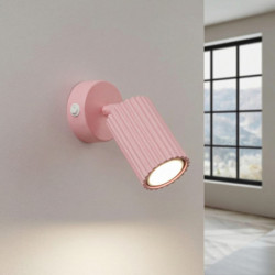 Applique Murale KARBON Rose avec Interrupteur Sollux | GU10