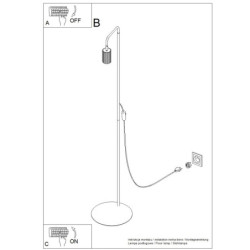 Lampadaire KARBON 1 Ocre Rouge Sollux | Luminaire Design GU10