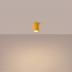 Plafonnier KARBON 10 Jaune Sollux | Spot de Plafond Design GU10
