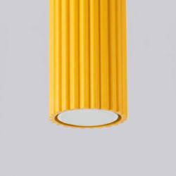 Plafonnier KARBON 10 Jaune Sollux | Spot de Plafond Design GU10
