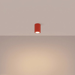 Plafonnier KARBON 10 Rouge Sollux | Spot de Plafond Design GU10