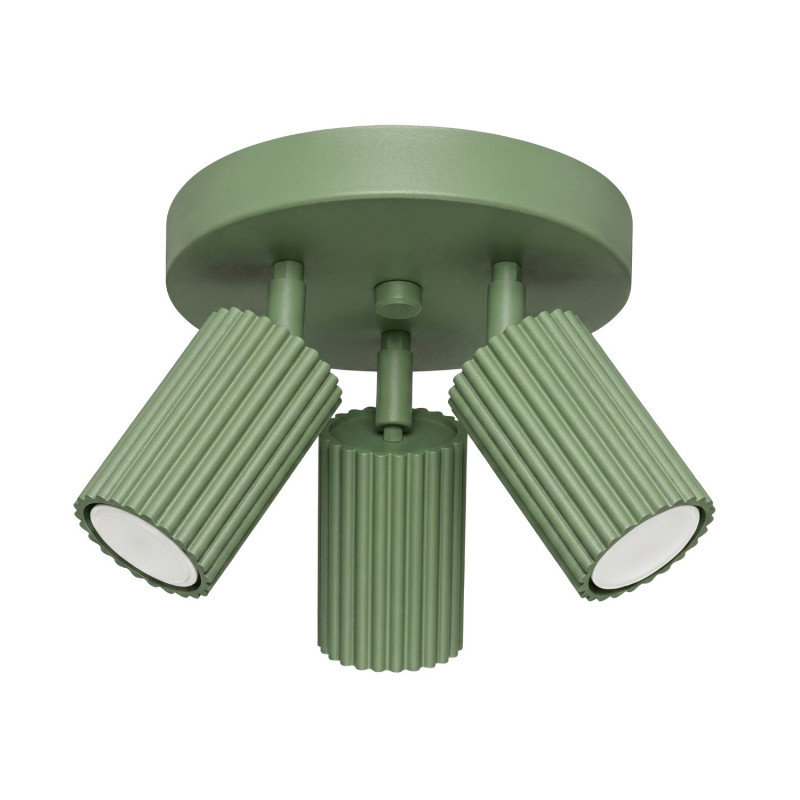 Plafonnier KARBON 3P Sauge Sollux | Luminaire Design GU10