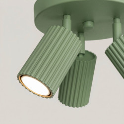 Plafonnier KARBON 3P Sauge Sollux | Luminaire Design GU10