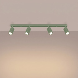 Plafonnier KARBON 4L Sauge Sollux | Luminaire Design GU10