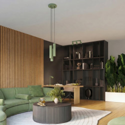 Plafonnier KARBON 4L Sauge Sollux | Luminaire Design GU10