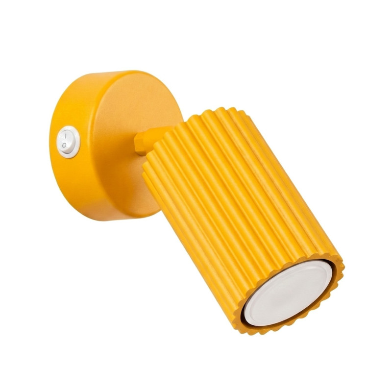 Applique murale KARBON jaune avec interrupteur