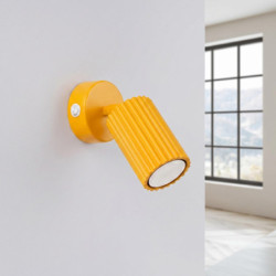 Applique murale KARBON jaune avec interrupteur