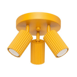 Plafonnier KARBON 3P Jaune Sollux | Luminaire Design GU10