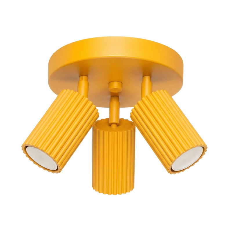 Plafonnier KARBON 3P Jaune Sollux | Luminaire Design GU10