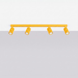 Plafonnier KARBON 4L Jaune Sollux | Luminaire Design GU10