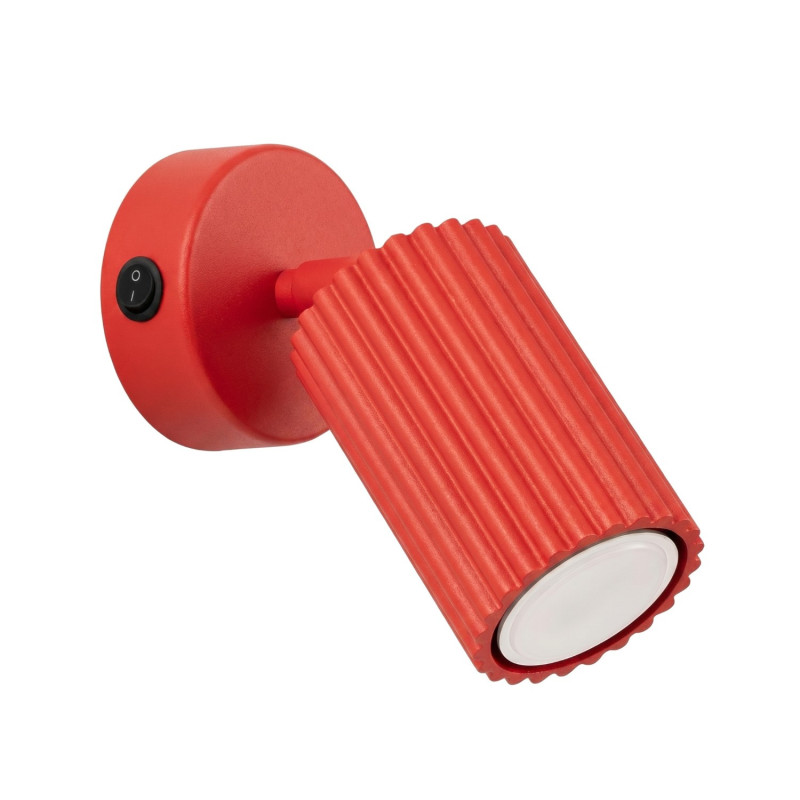 Applique Murale KARBON Rouge avec Interrupteur | Sollux Design
