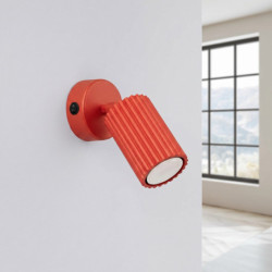 Applique Murale KARBON Rouge avec Interrupteur | Sollux Design