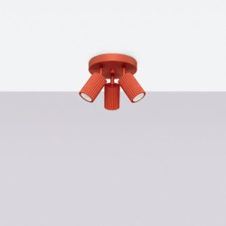 Plafonnier KARBON 3P Rouge Sollux | Luminaire Design GU10