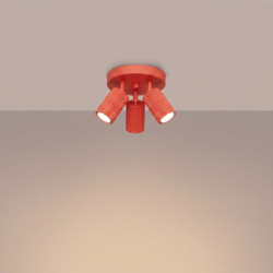 Plafonnier KARBON 3P Rouge Sollux | Luminaire Design GU10