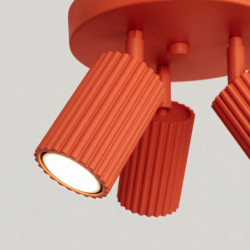 Plafonnier KARBON 3P Rouge Sollux | Luminaire Design GU10