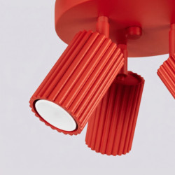 Plafonnier KARBON 3P Rouge Sollux | Luminaire Design GU10