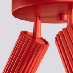 Plafonnier KARBON 3P Rouge Sollux | Luminaire Design GU10