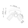 Plafonnier KARBON 3P Rouge Sollux | Luminaire Design GU10